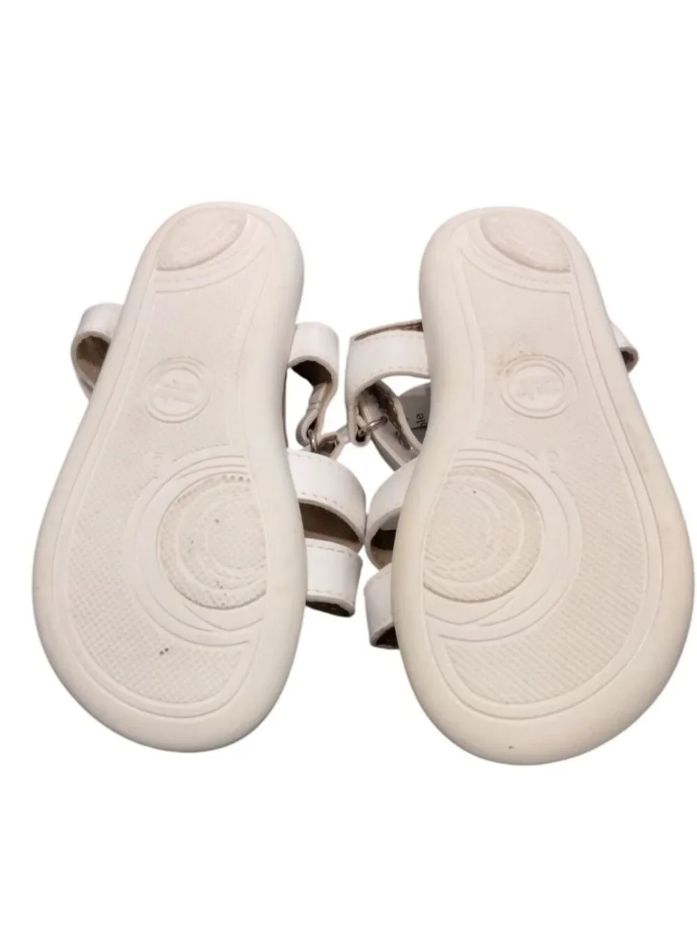 Wonder Nation Infant Size 6 Girls Chiffon Flower Sandals White Dual Closure